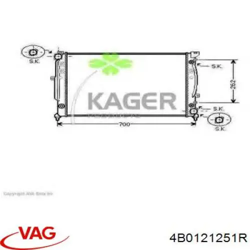 Радіатор основний VAG 4B0121251R ціна, від 71.86 USD