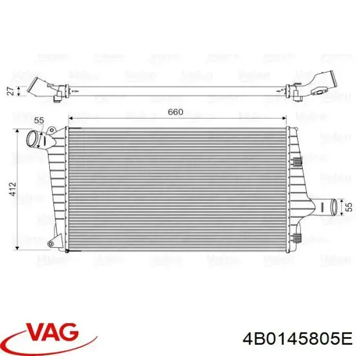 Купити 4B0145805E VAG Радіатор интеркуллера