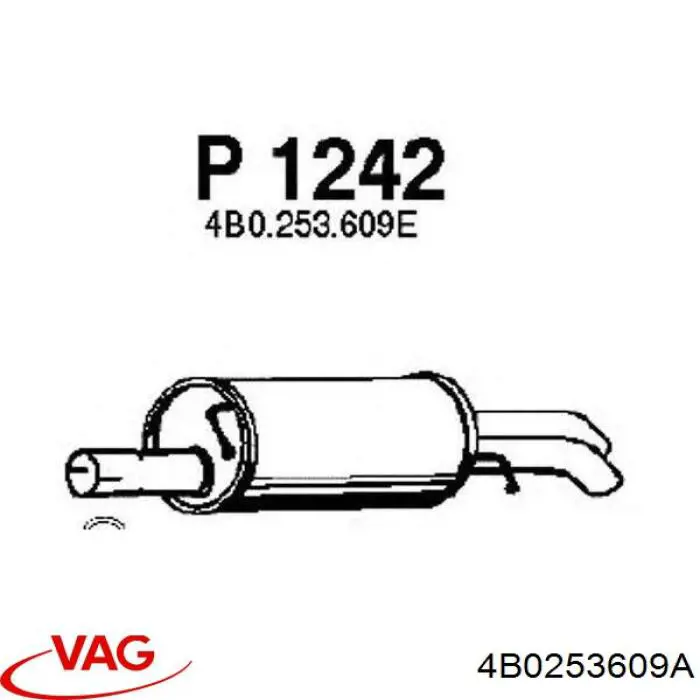 4B0253609A VAG Глушилка задня