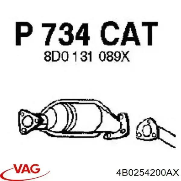 Купити 4B0254200AX VAG Перетворювач відпрацьованих газів