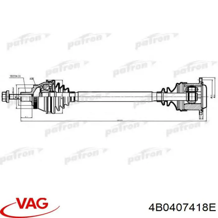 4B0407418E VAG Привід передній правий