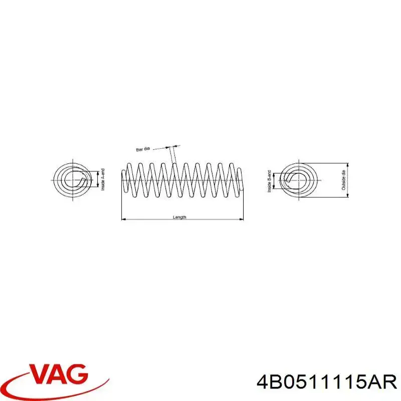 Пружина задня VAG 4B0511115AR ціна, від 42.29 USD