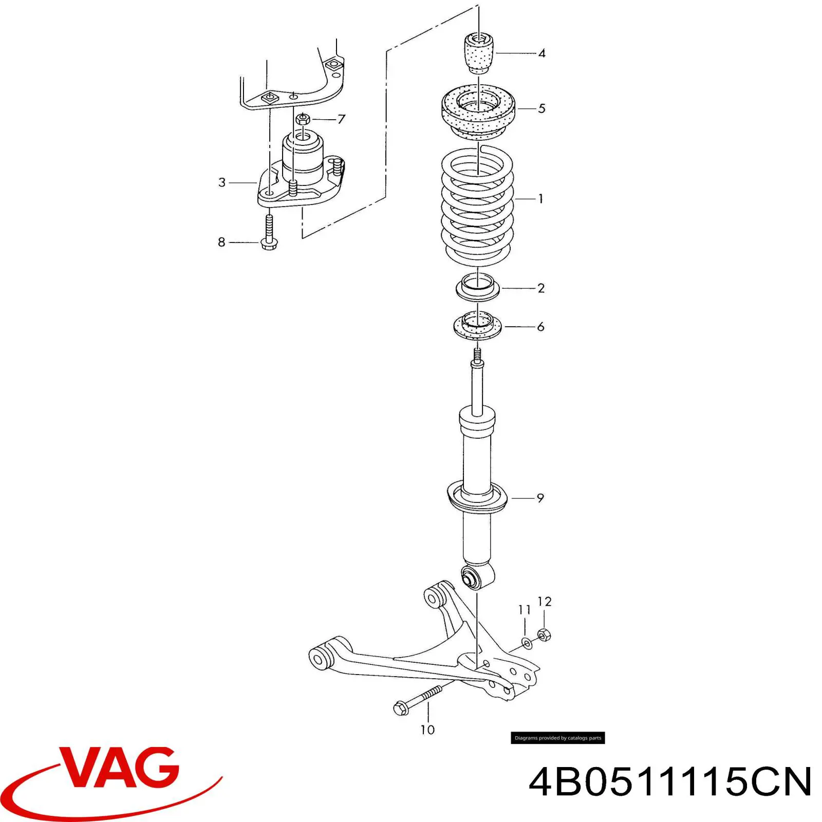 4B0511115CN VAG Пружина підвіски задня