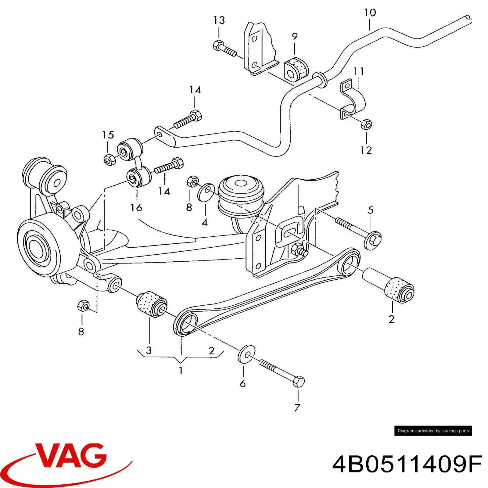 4B0511409F VAG Стабілізатор задньої балки