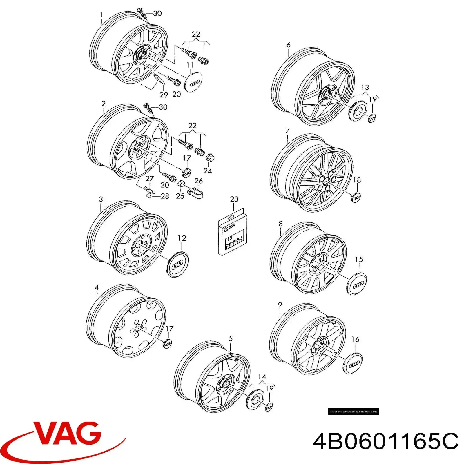 4B0601165C VAG Ковпаки на колеса