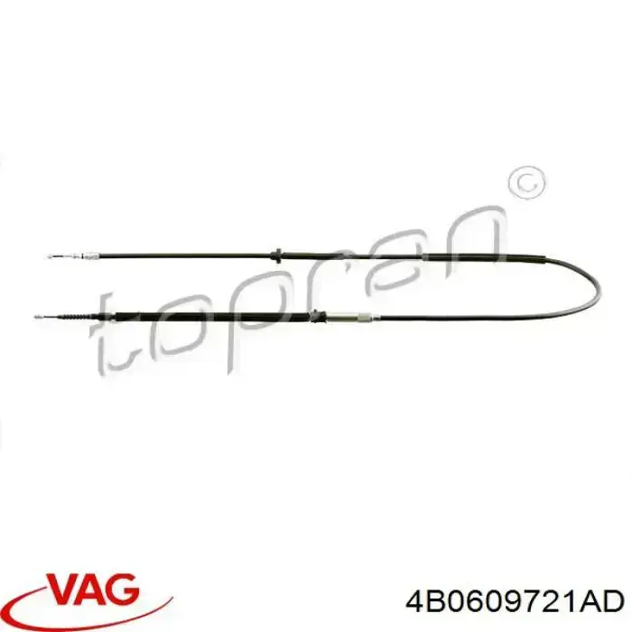 Купити 4B0609721AD VAG Трос ручного гальма задній, правий/лівий