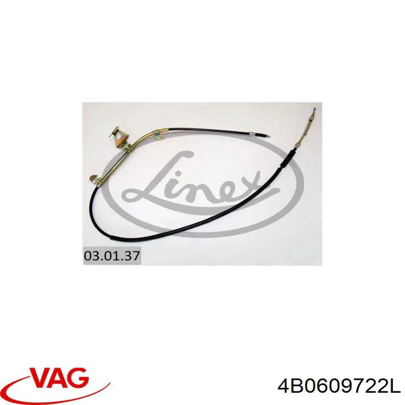 Трос ручника задній правий VAG 4B0609722L