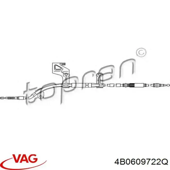 Купити 4B0609722Q VAG Трос ручного гальма задній, правий