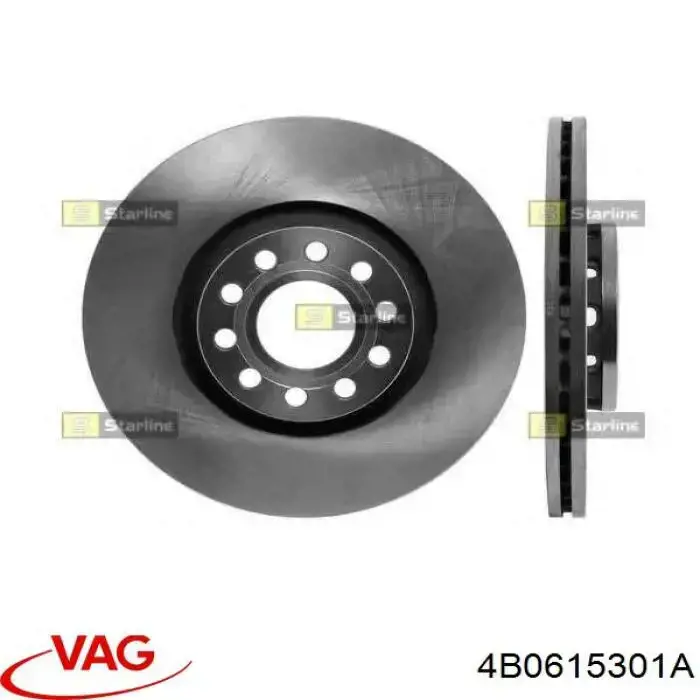 Диск переднього гальма VAG 4B0615301A ціна, від 51.32 USD