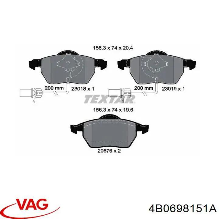 Тормозні колодки VAG 4B0698151A