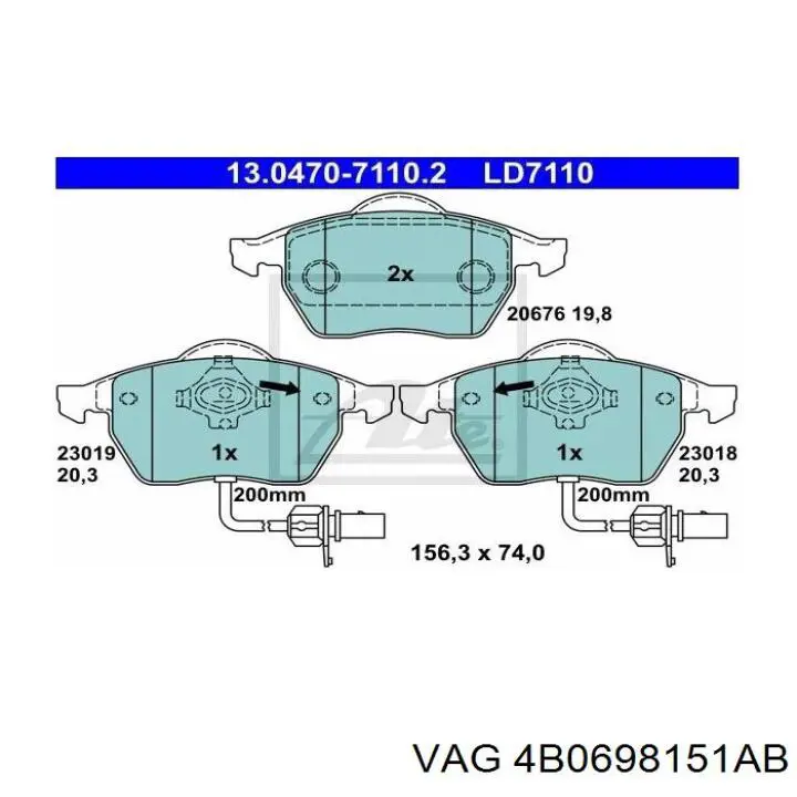 Тормозні колодки VAG 4B0698151AB