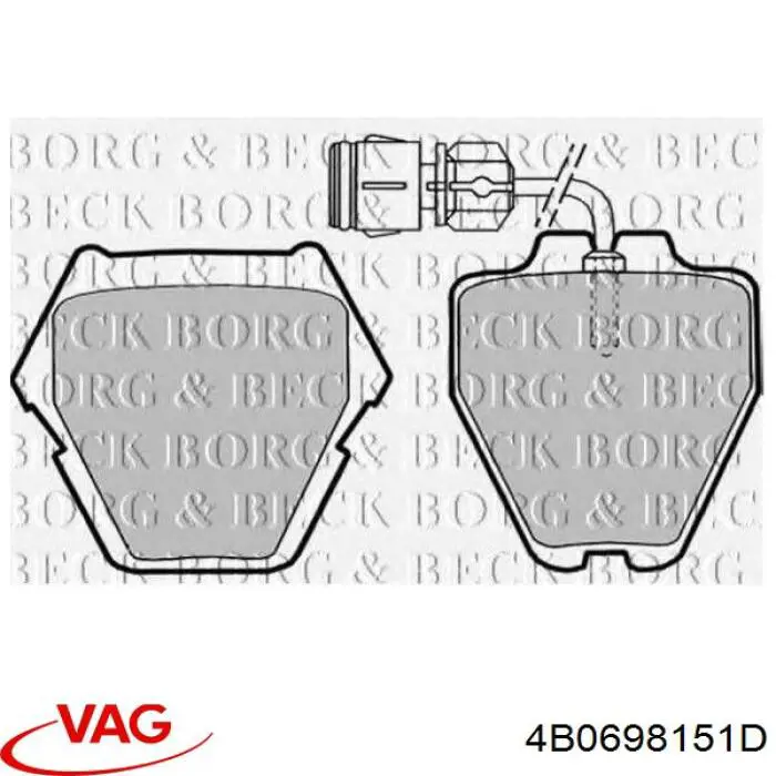 4B0698151D VAG Передні гальмівні колодки
