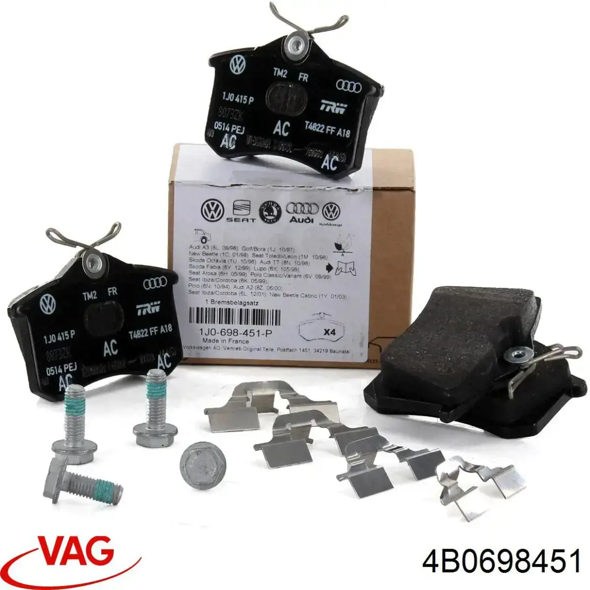 Задні гальмівні колодки 4B0698451 VAG
