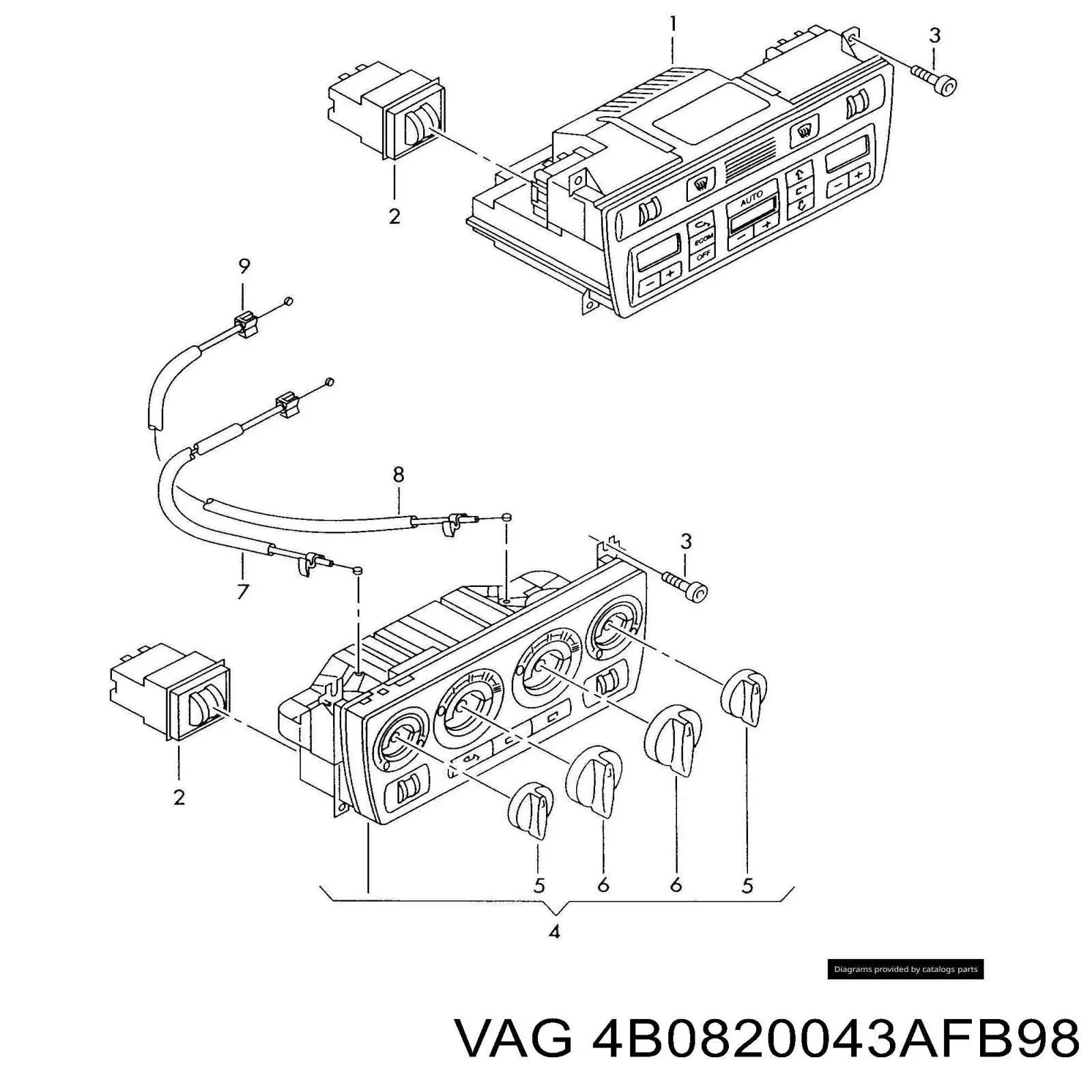 Реостат/перемикач-регулятор режиму обігрівача салону Audi A6 (4B, C5) (Ауді A6)