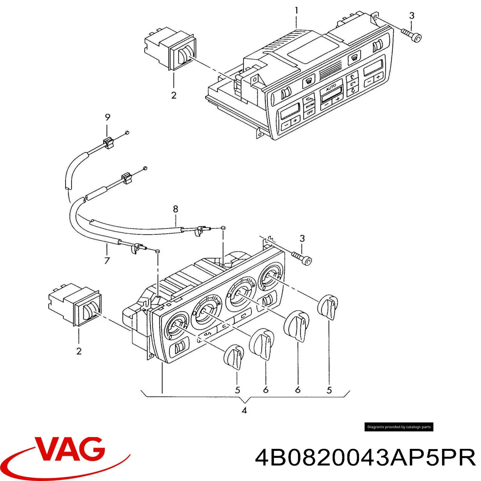 4B0820043AP5PR VAG Механізм управління кондиціонером