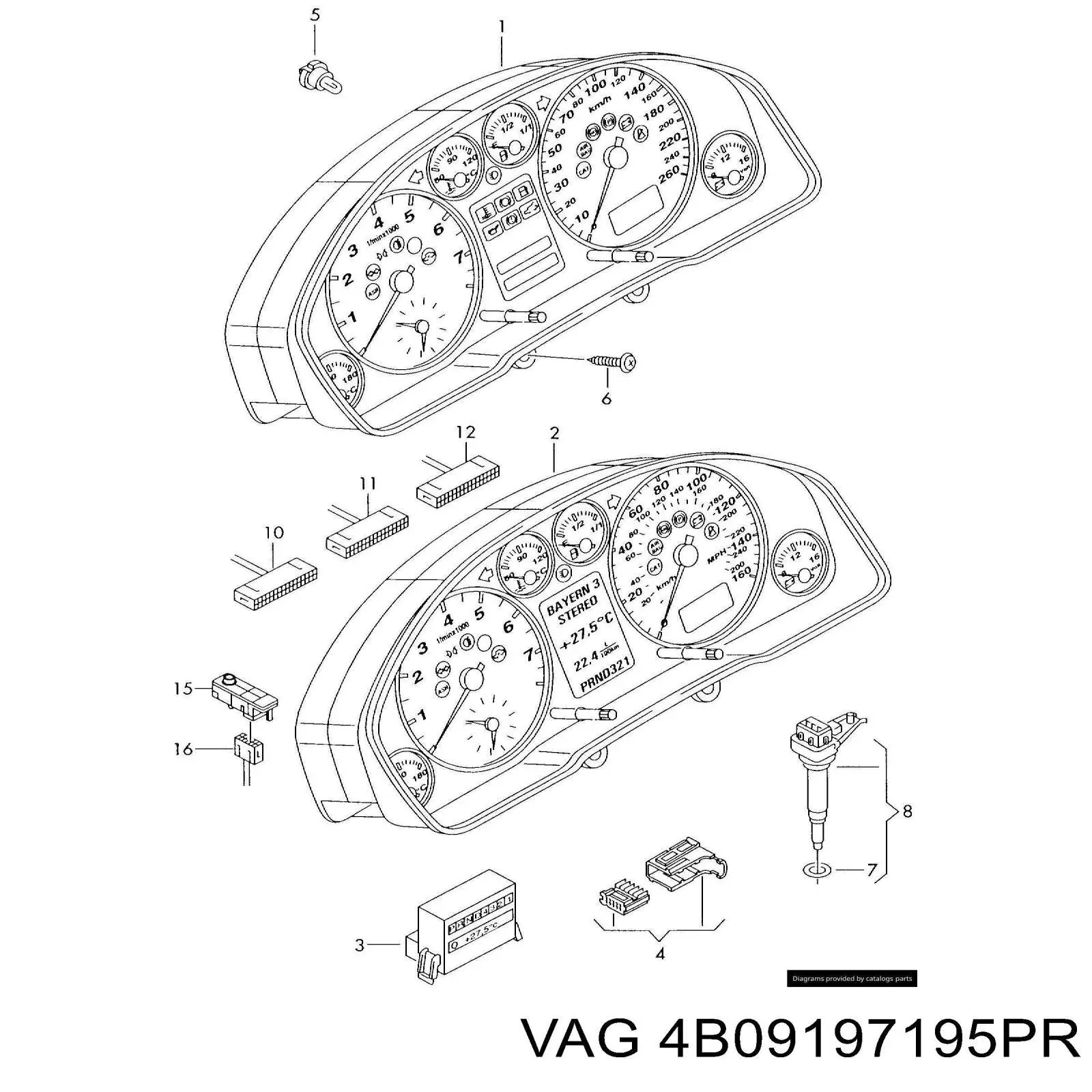 Купити 4B09197195PR VAG Багатофункціональний джойстик керування
