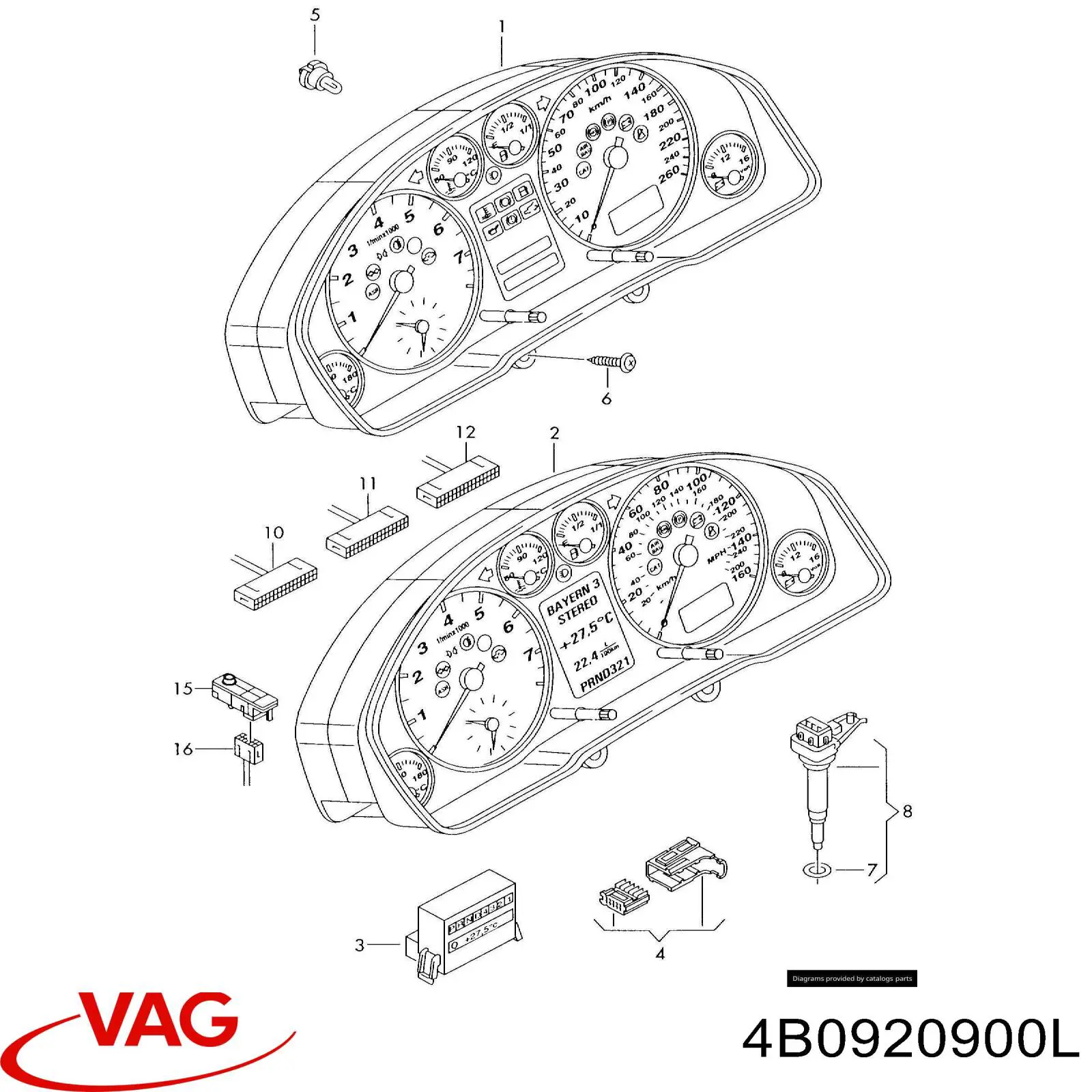 Приладова дошка-щиток приладів 4B0920900EX VAG