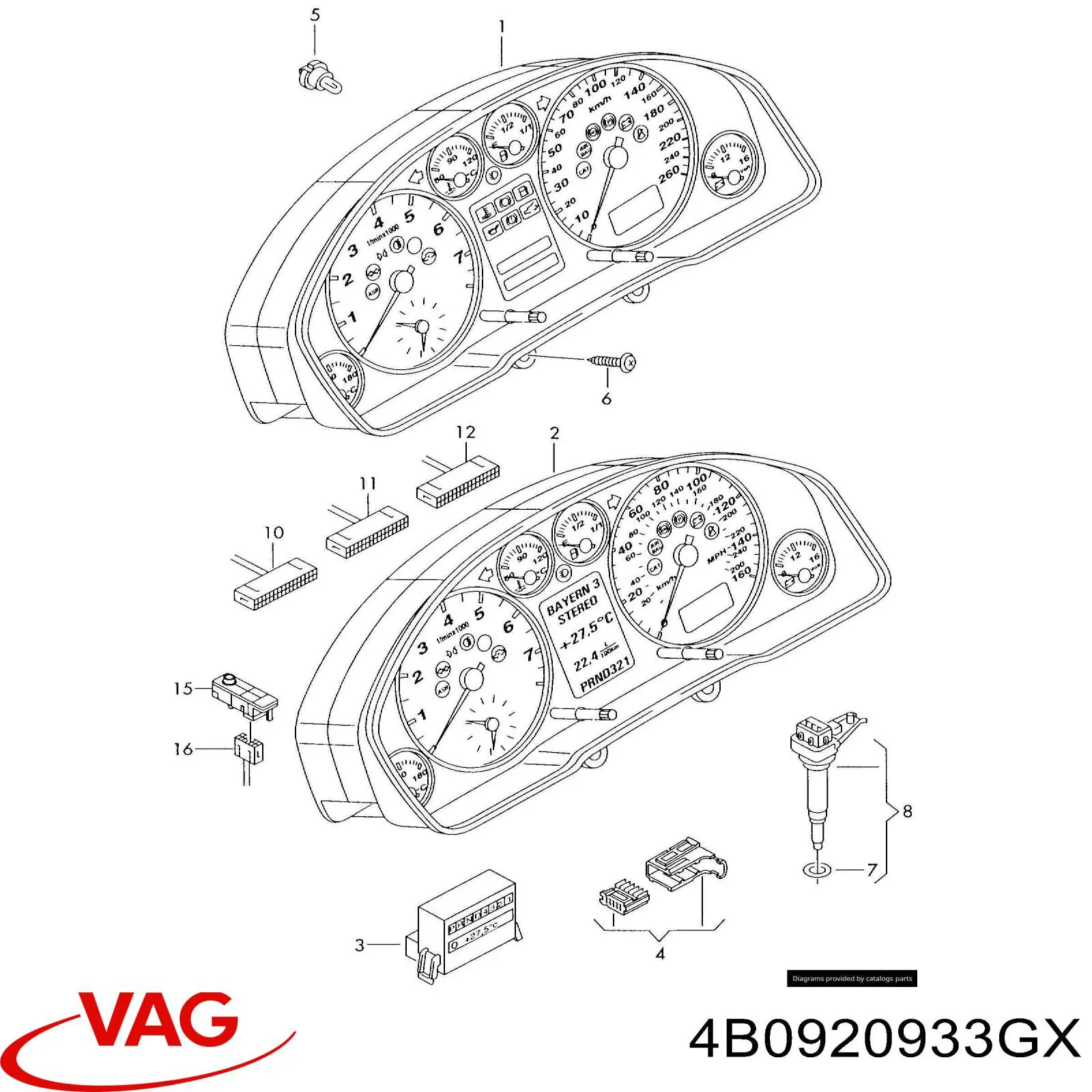 Прилади управління VAG 4B0920933GX ціна, від 63.35 USD