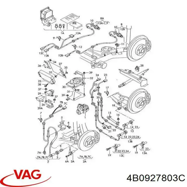 4B0927803C VAG датчик абс (abs передній)
