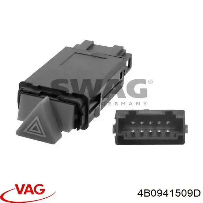 Кнопка включення аварійної сигналізації VAG 4B0941509D ціна, від 31.72 USD