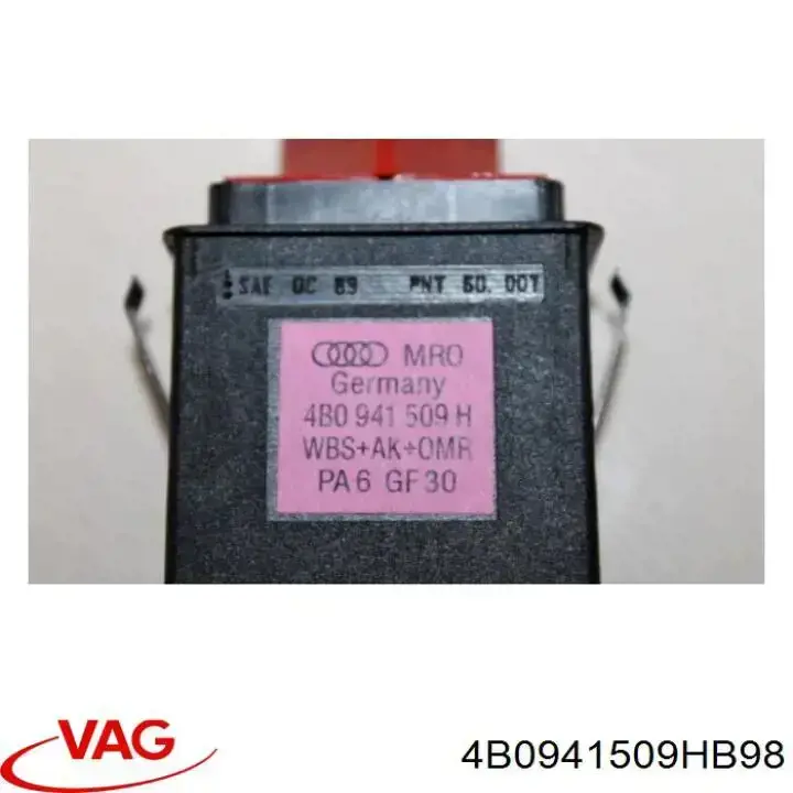 Кнопка включення аварійної сигналізації VAG 4B0941509HB98 ціна, від 81.41 USD
