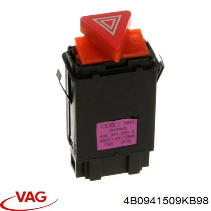 4B0941509KB98 VAG кнопка включення аварійного сигналу