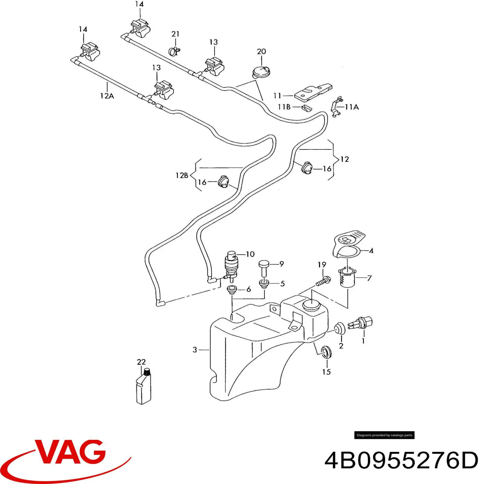 Купити 4B0955276D VAG Накладка форсунки омивача фари передньої