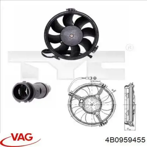 Вентилятор радіатора VAG 4B0959455 ціна, від 27.59 USD