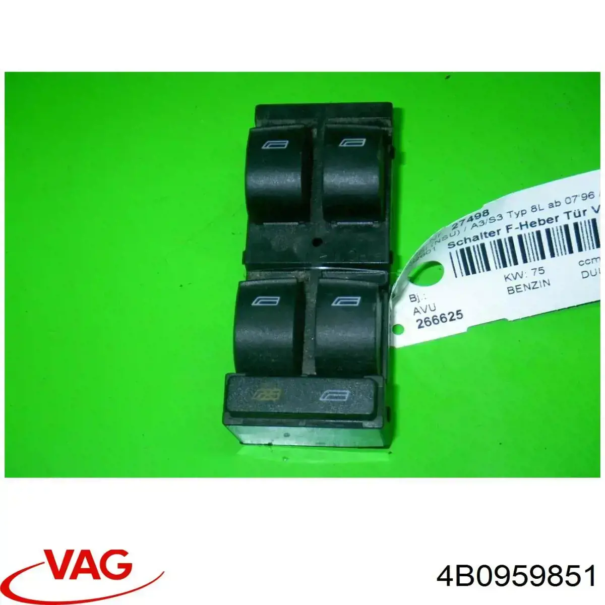 Кнопковий блок керування склопідіймачами передній лівий 4B0959851 VAG