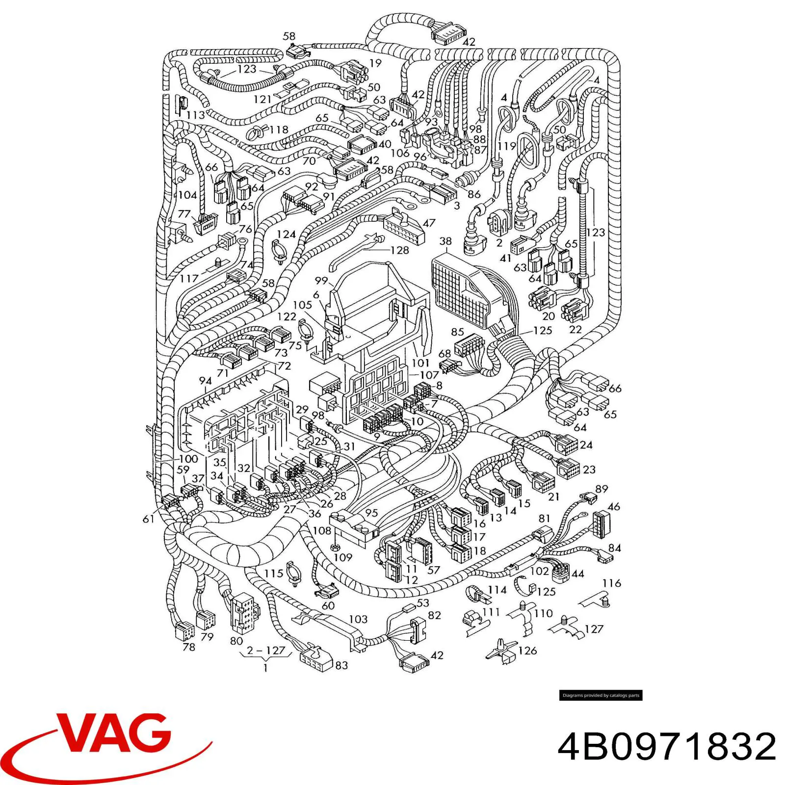 Купити 4B0971832 VAG Роз'єм (фішка) ліхтаря підсвітки номерного знака