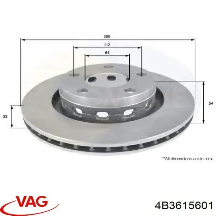 Гальмівні диски 4B3615601 VAG