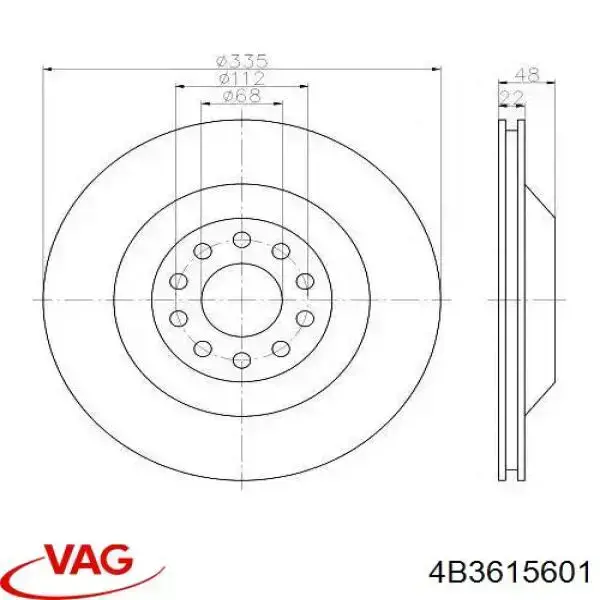 4B3615601 VAG Дискові гальма