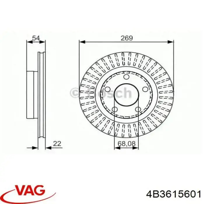 Задні дискові гальма VAG 4B3615601 ціна, від 36.70 USD