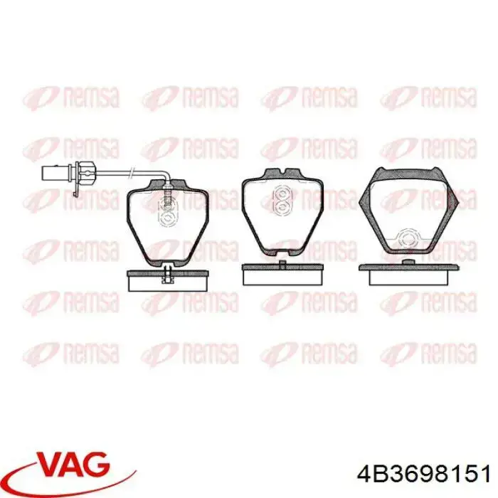 Передні тормозні колодки 4B3698151 VAG