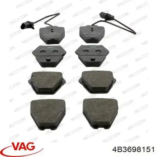 Гальмівні колодки VAG 4B3698151 ціна, від 34.28 USD