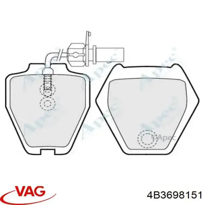 Купити 4B3698151 VAG Колодки гальмівні передні, дискові