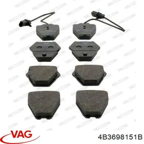 4B3698151B VAG Передні гальмівні колодки