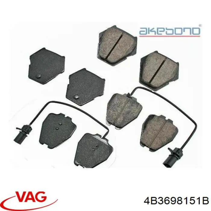 Купити 4B3698151B VAG Колодки гальмівні передні, дискові