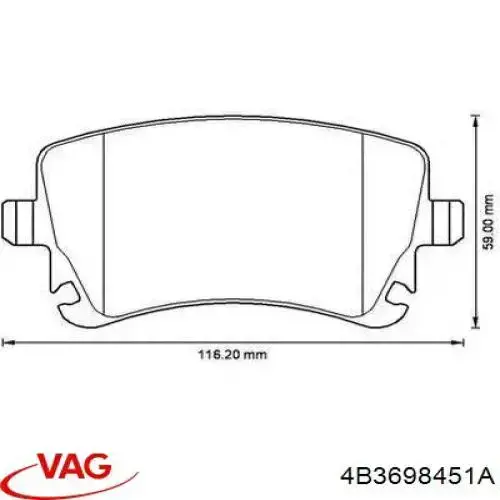 Купити 4B3698451A VAG Задні колодки