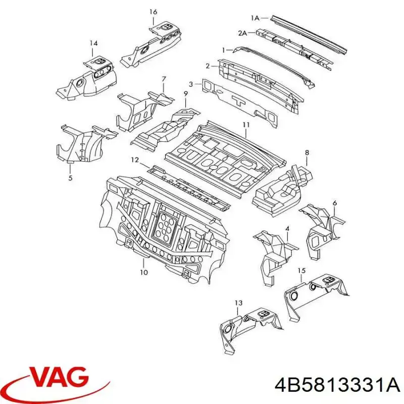 Купити 4B5813331A VAG Панель задня, багажного відсіку