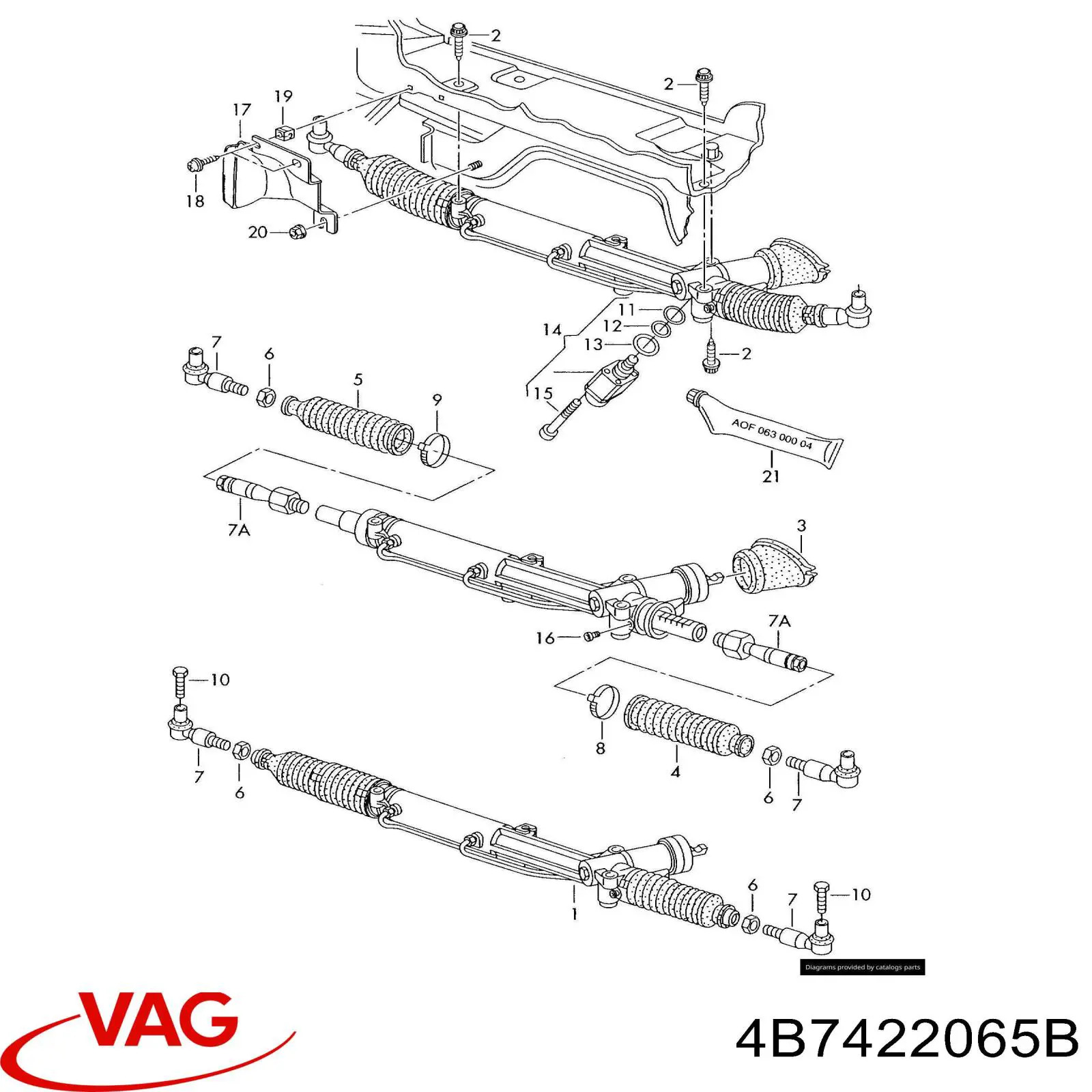 Рейка рульова 4B7422065B VAG