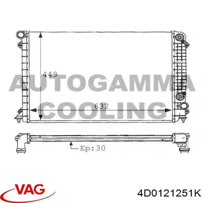 Купити 4D0121251K VAG Радіатор двигуна