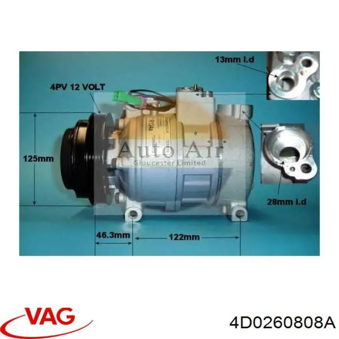 Купити 4D0260808A VAG Компресор кліматичної установки
