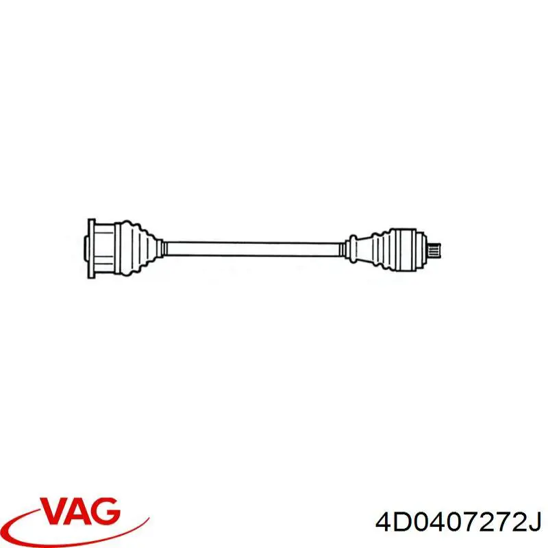 Піввісь передня, права VAG 4D0407452AX ціна, від 39.37 USD