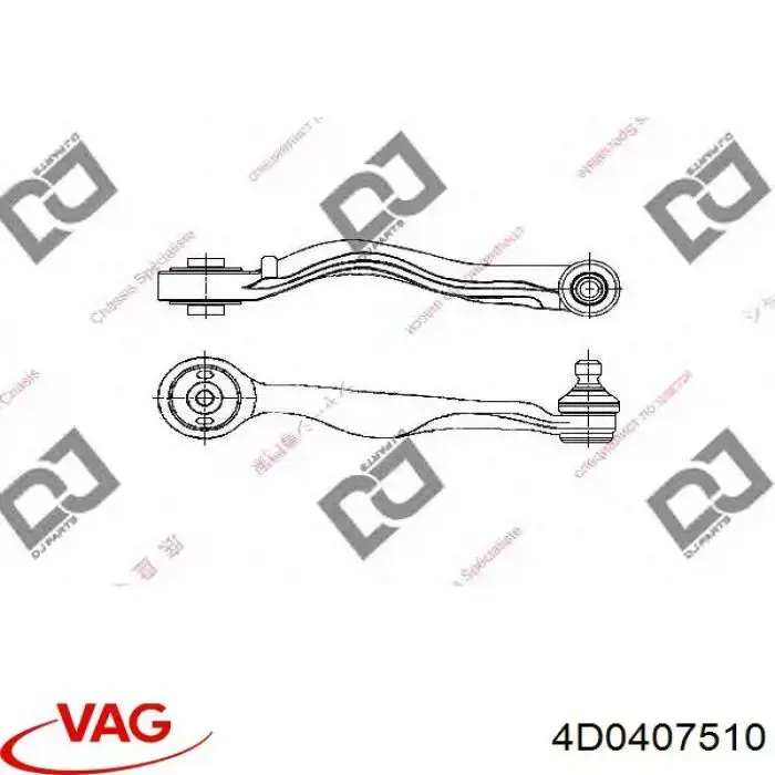 Важіль передньої підвіски верхній, правий VAG 4D0407510