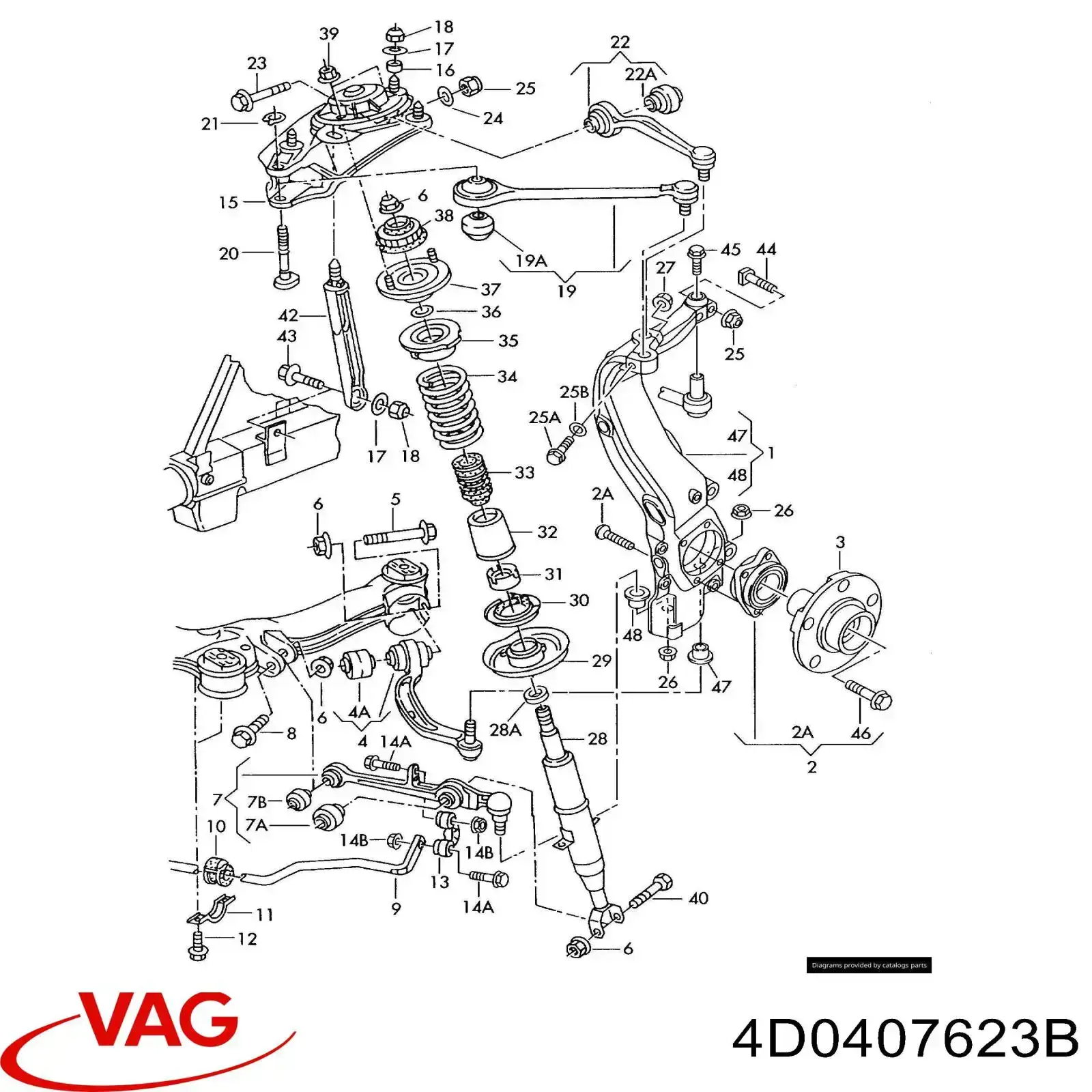 Маточина колеса передня VAG 4D0407623B ціна, від 15.11 USD