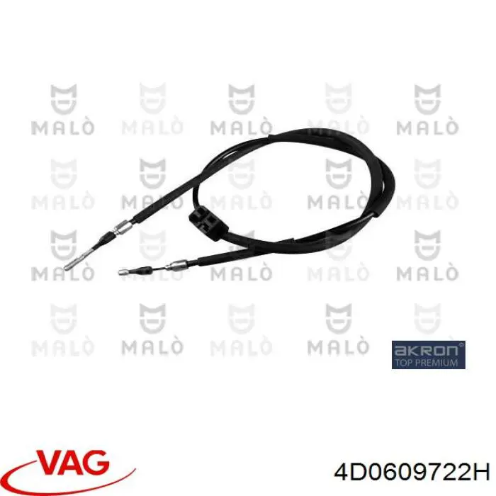 Купити 4D0609722H VAG Трос ручного гальма задній, правий