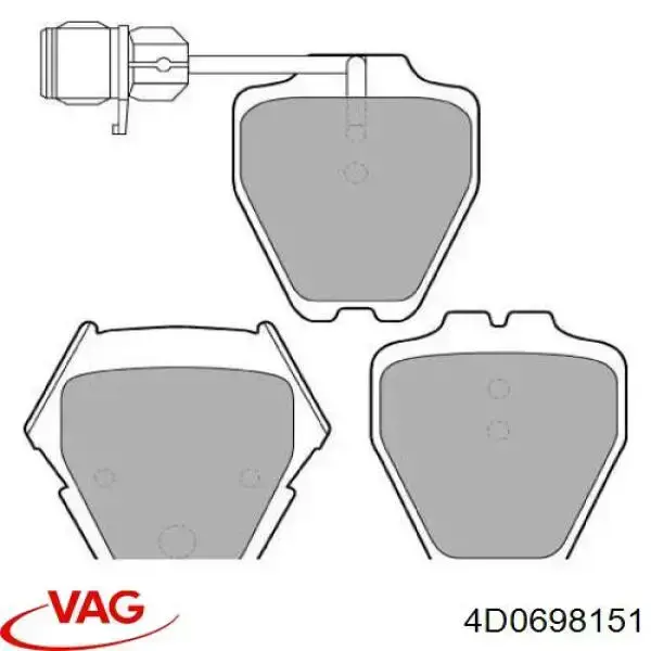 Передні тормозні колодки 4D0698151 VAG