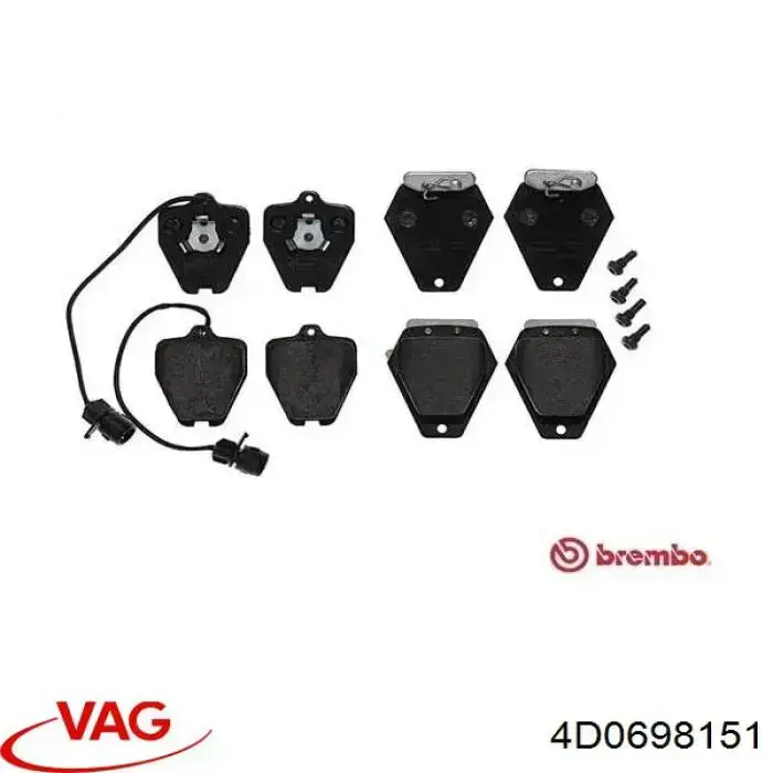 Гальмівні колодки VAG 4D0698151 ціна, від 44.40 USD