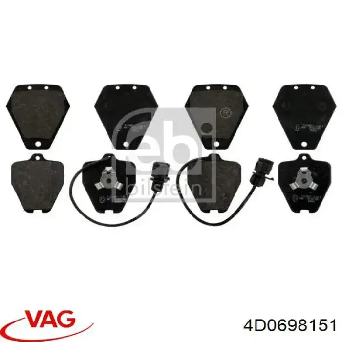 Купити 4D0698151 VAG Колодки гальмівні передні, дискові